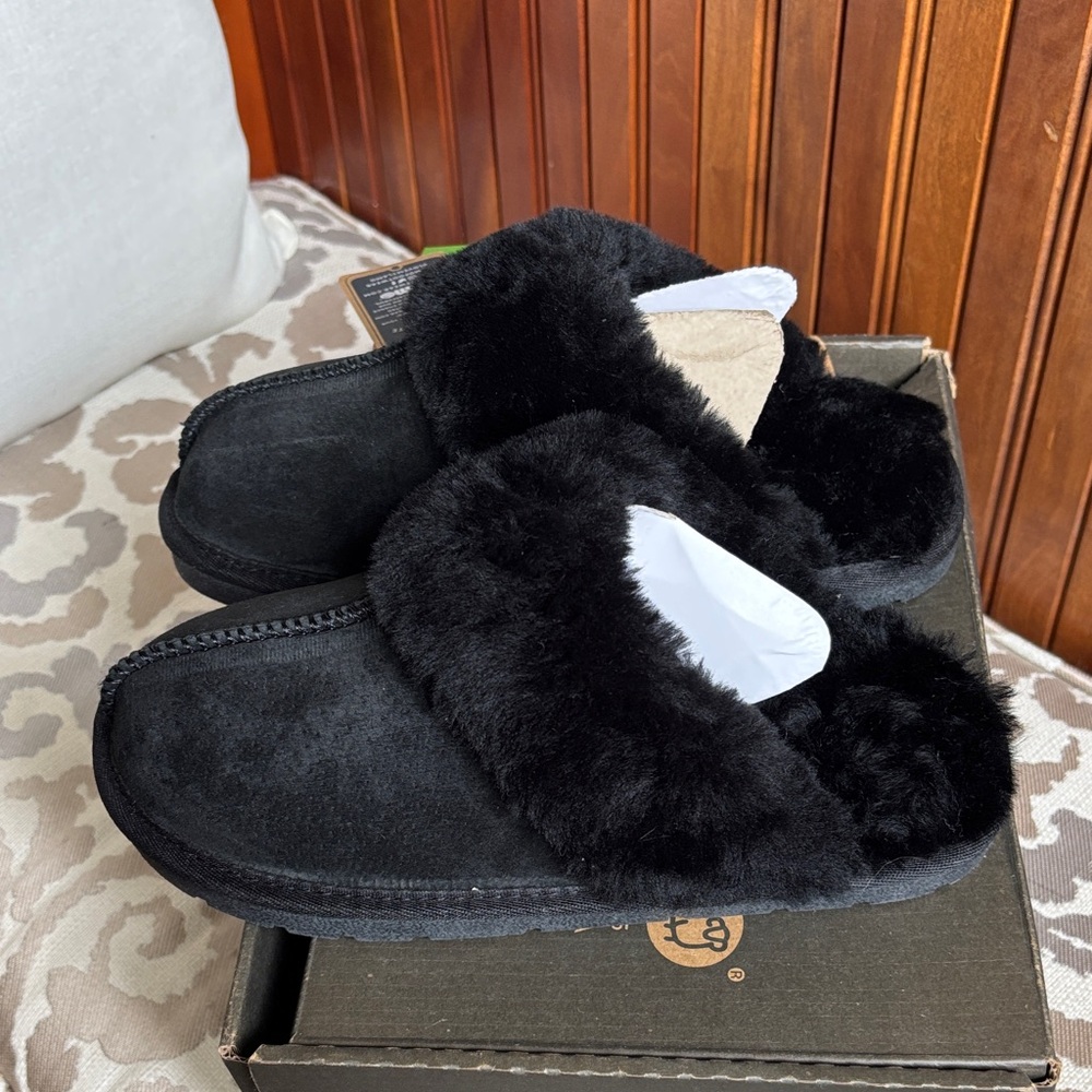 Lamo Black Scuff Sheepskin Slippers 6M - Picture 6 of 6
